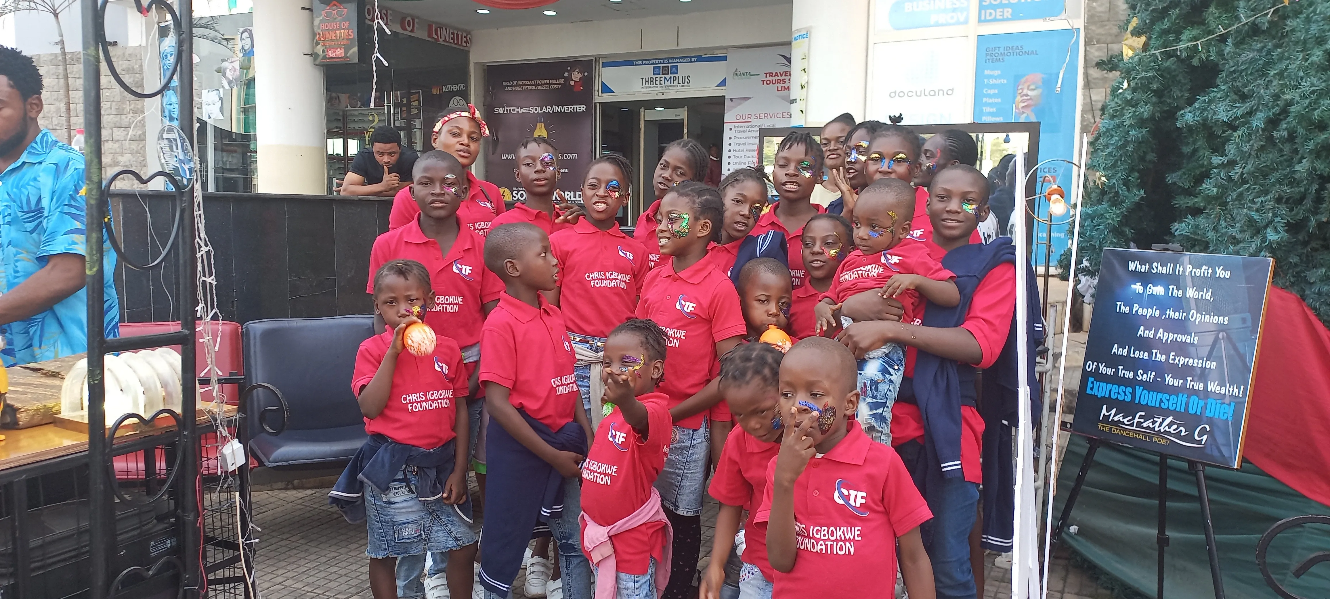 AMU Foundation community event - children participating in educational activities